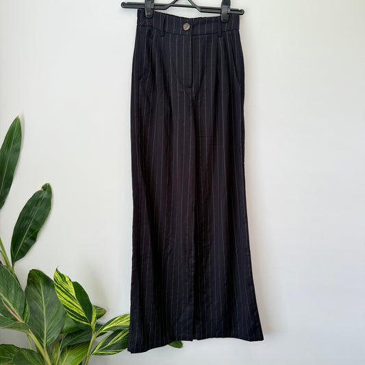 Dotti Pants - Black Pinstripe Wide Leg - Size 6
