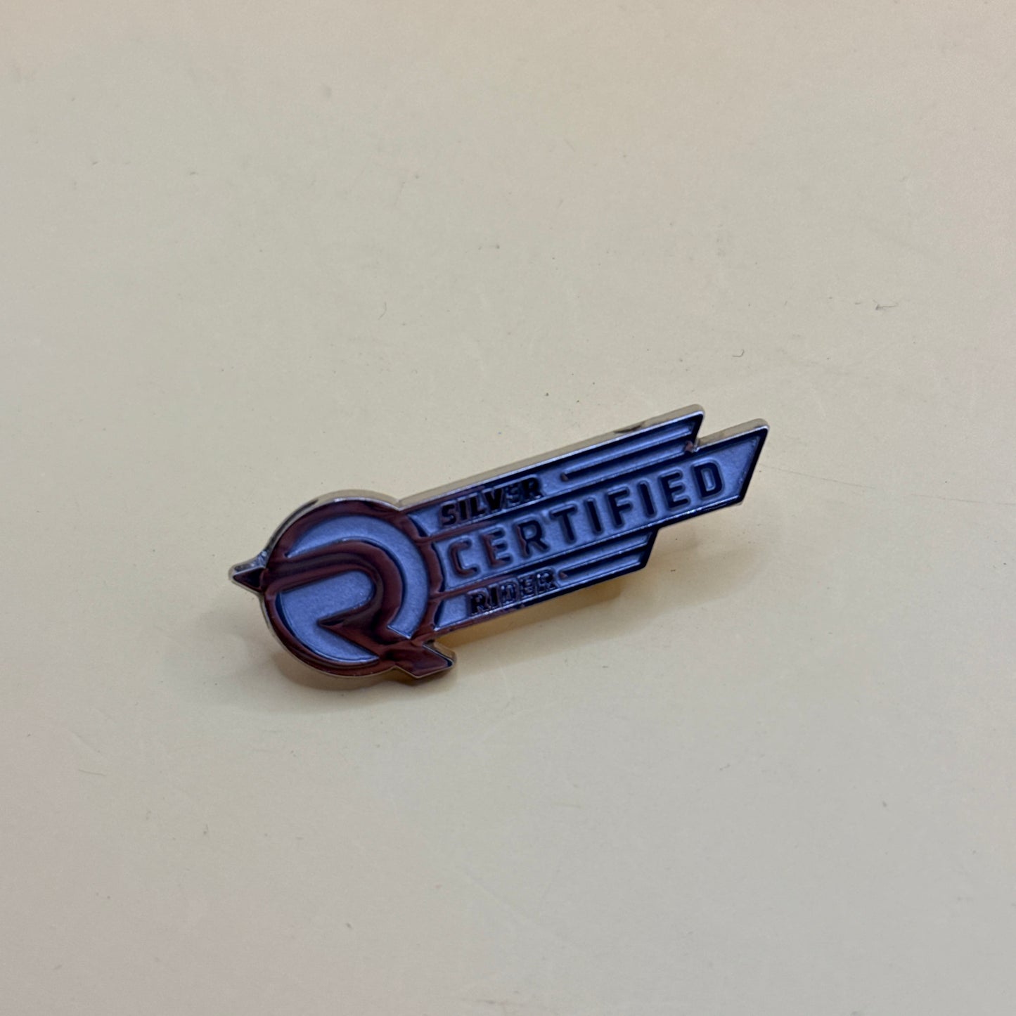 Silver Certified Rider Lapel Pin