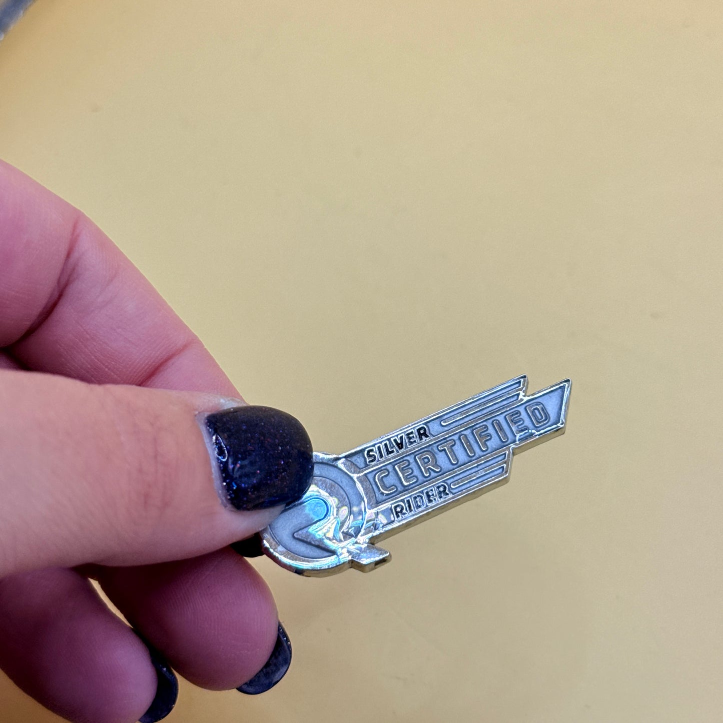 Silver Certified Rider Lapel Pin