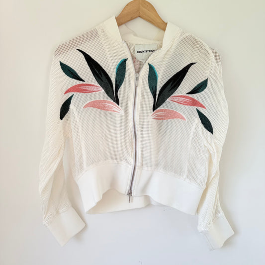 Country Road Size 6 White Floral Full-Zip Jacket