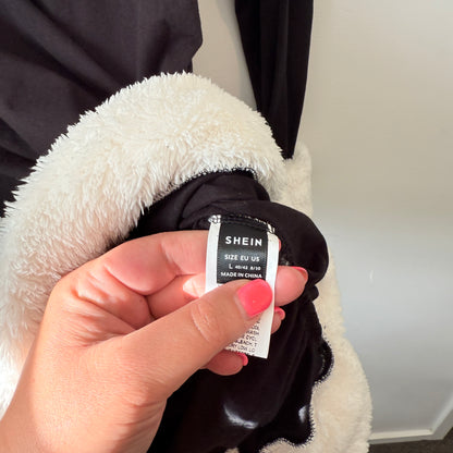 SHEIN Dress - Black Turtleneck Faux Fur Trim - Size L