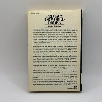 Primacy or World Order by Stanley Hoffmann