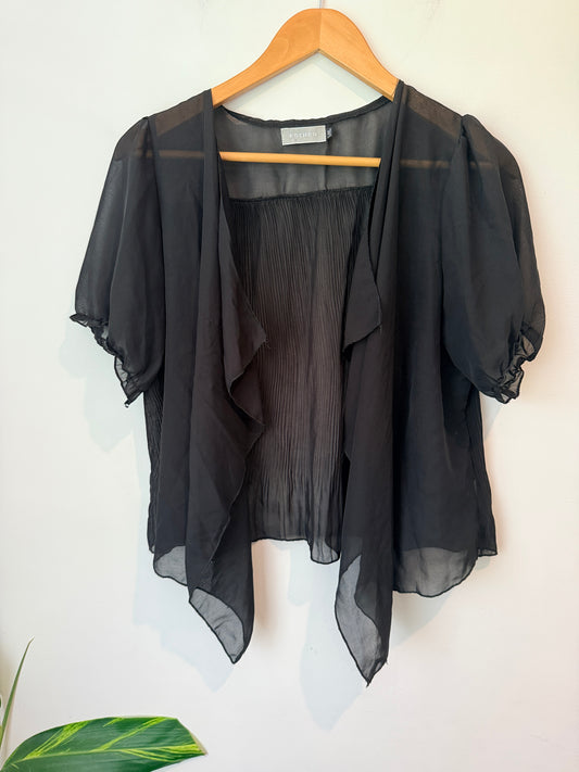 Esther Size L/XL Sheer Drape Front Cardi