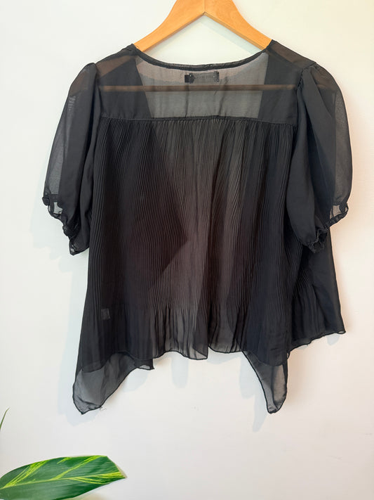 Esther Size L/XL Sheer Drape Front Cardi