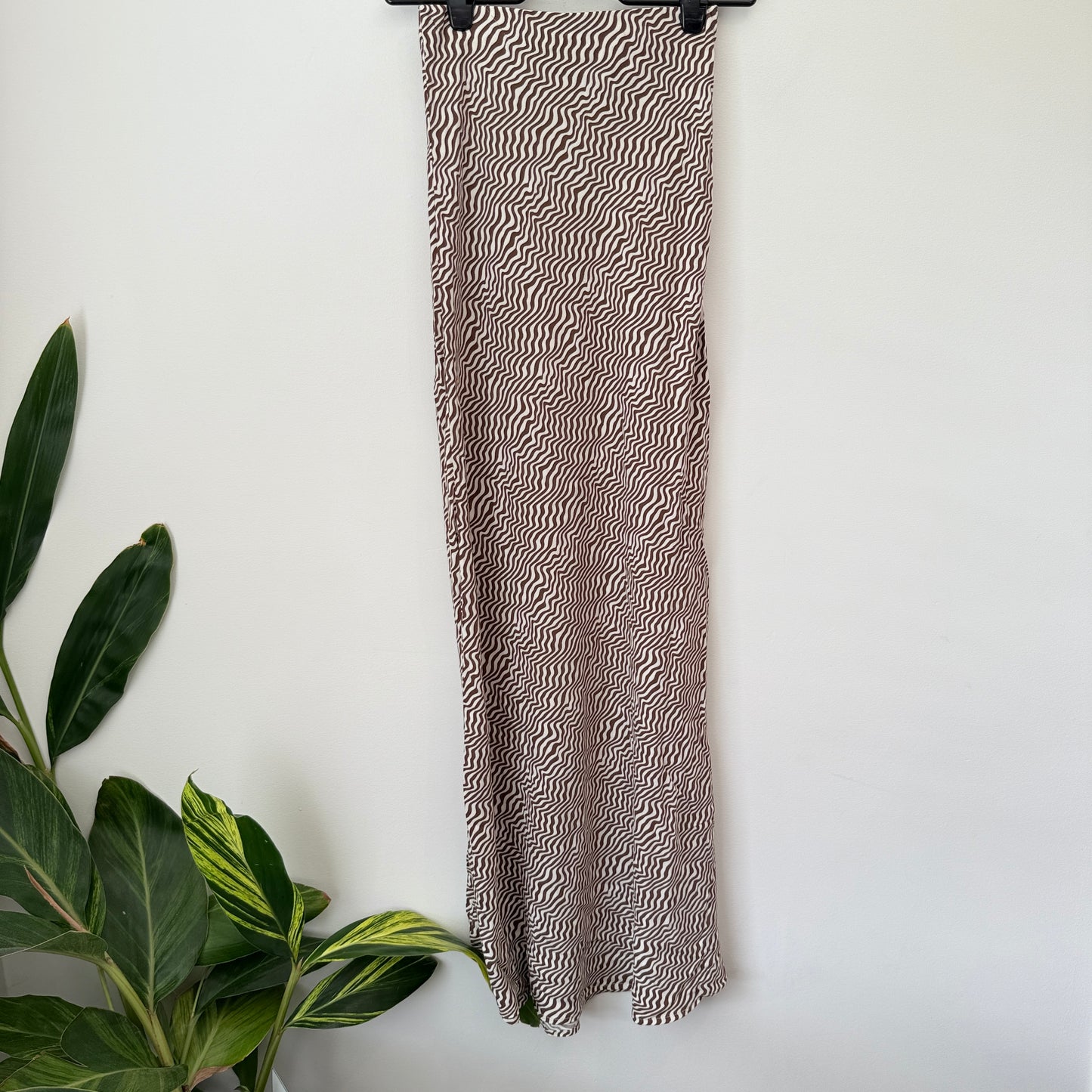 COTTON:ON Skirt Brown White Wave Print Maxi - Size XXS
