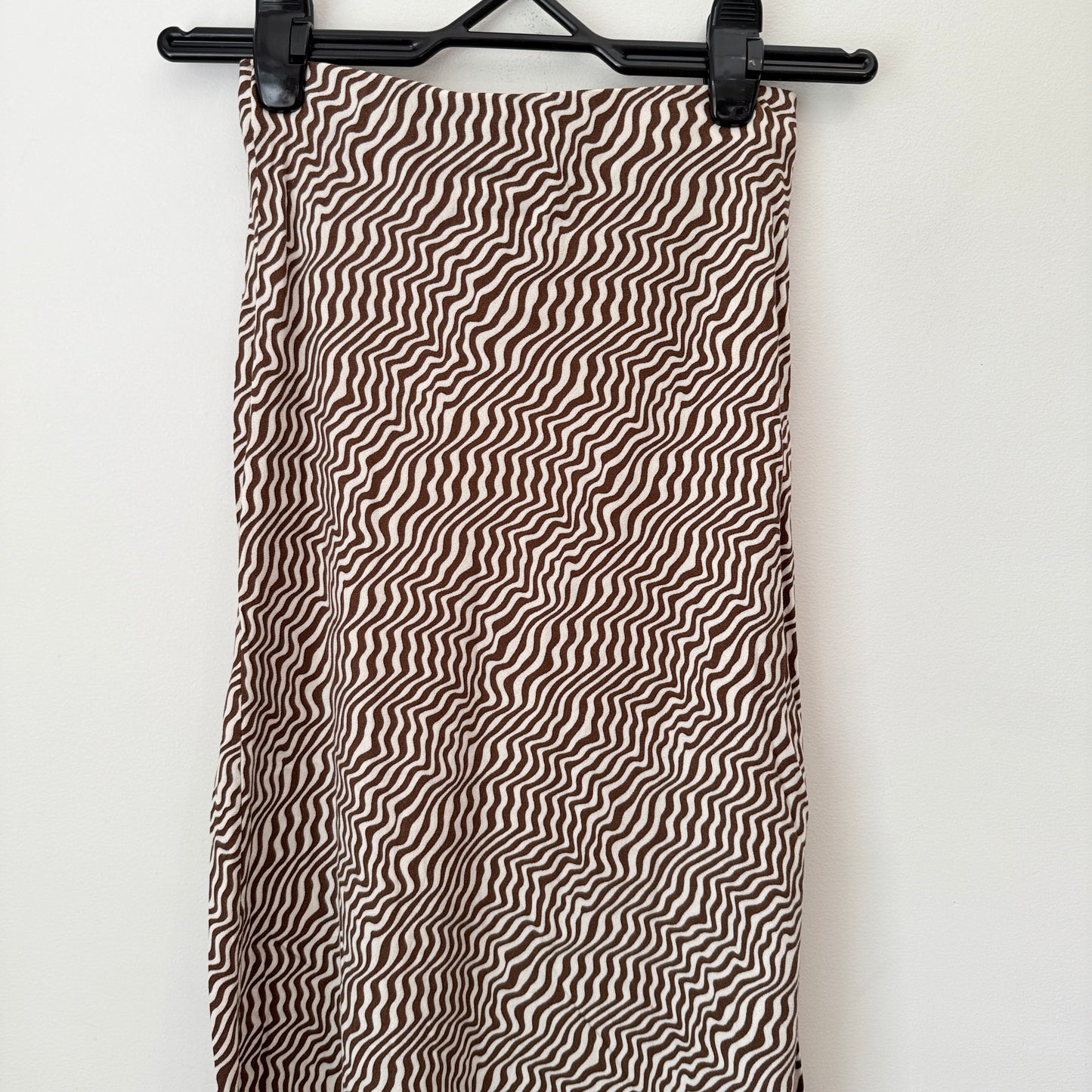 COTTON:ON Skirt Brown White Wave Print Maxi - Size XXS