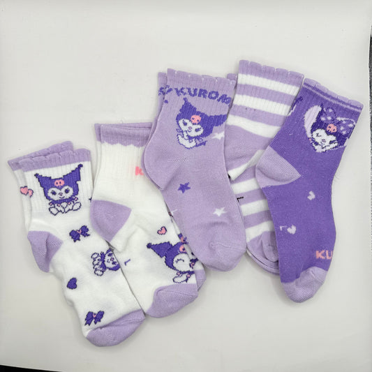 Kuromi 5-Pack Kids Socks Set 5-7y