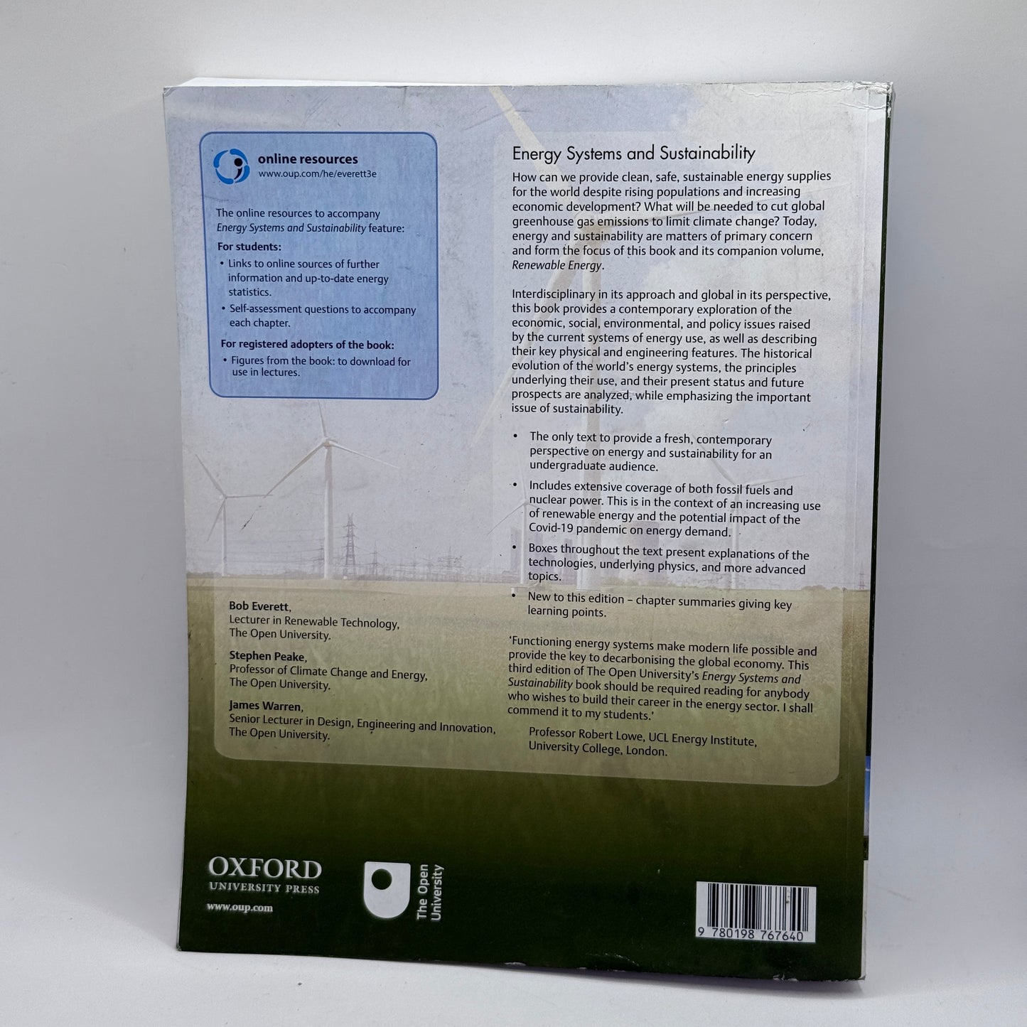 Energy Systems & Sustainability (Third Edition) by Bob Everett, Stephen Peake & James Warren