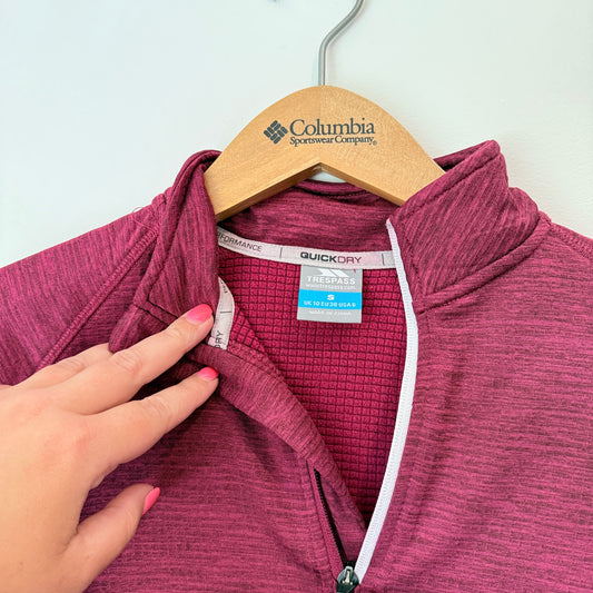 TRESPASS Pullover Maroon/Berry Half-Zip QuickDry - Size 10