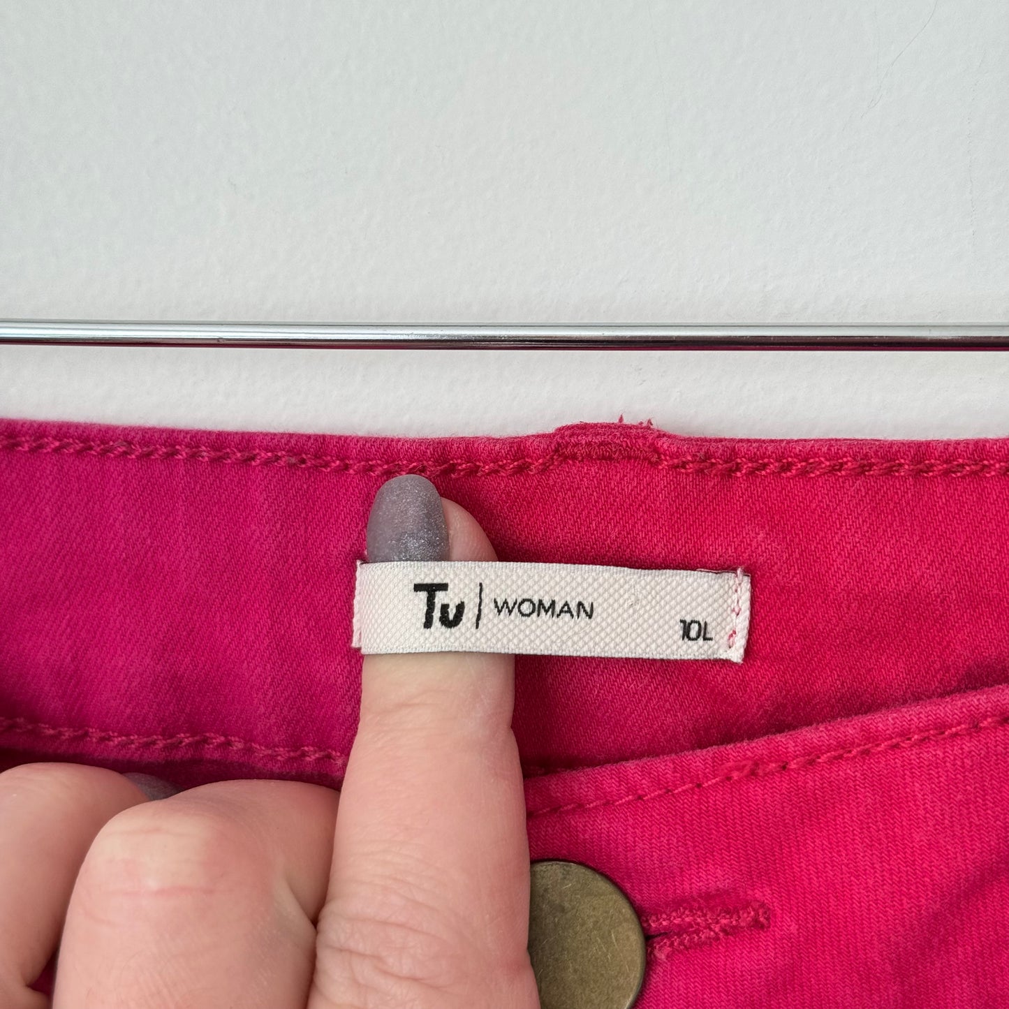 Tu Woman Size 10L Pink Skinny Jeans