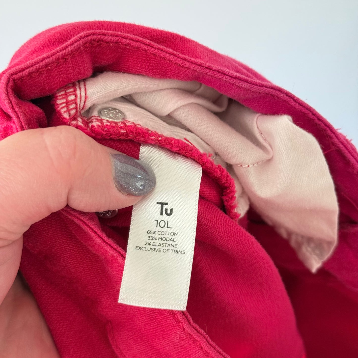 Tu Woman Size 10L Pink Skinny Jeans