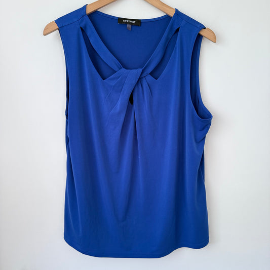 Nine West Size XL Blue Sleeveless Blouse