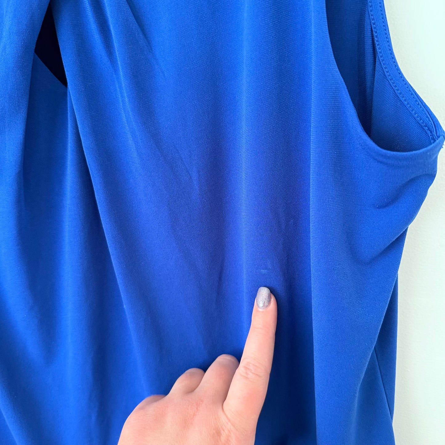 Nine West Size XL Blue Sleeveless Blouse