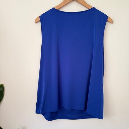 Nine West Size XL Blue Sleeveless Blouse