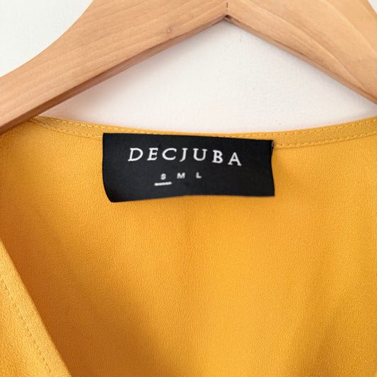 Decjuba Size S Mustard Yellow Wrap Top