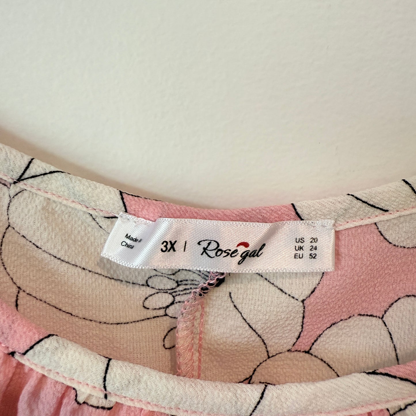 Rosegal Camisole Pink White Floral - Size 3X