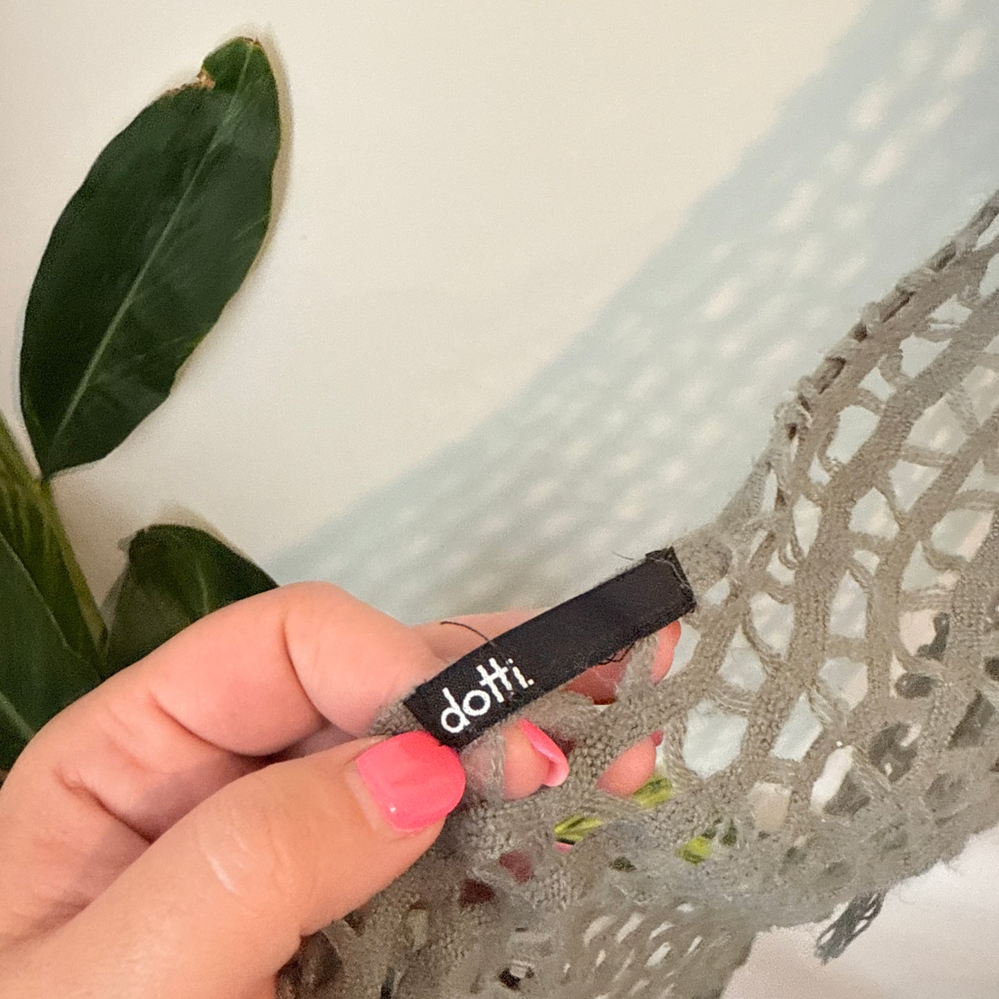 dotti Scarf Grey Crochet Fringe