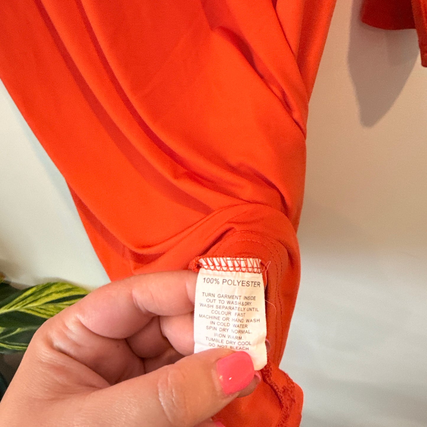 MERRIC 3/4 Sleeve Solid Orange Tunic Top - Size 12