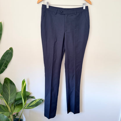 Yvonne Benneti 76cm Waist Navy Wool Tailored Dress Trousers