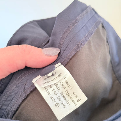 Yvonne Benneti 76cm Waist Navy Wool Tailored Dress Trousers