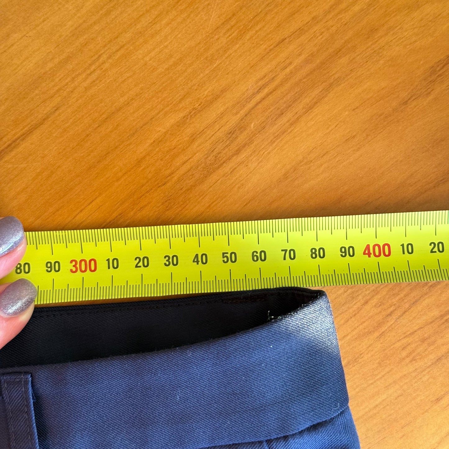 Yvonne Benneti 76cm Waist Navy Wool Tailored Dress Trousers