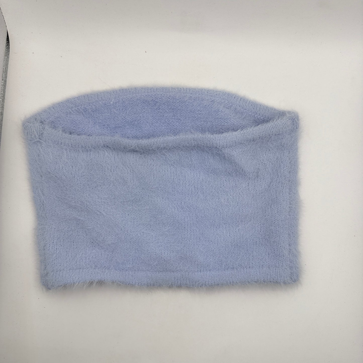 Glassons Fuzzy Knit Tube Top – Light Blue / Lilac Size S