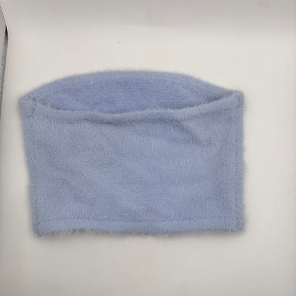 Glassons Fuzzy Knit Tube Top – Light Blue / Lilac Size S