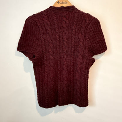 Maroon Cable Knit Sweater  - 39cm Underarm