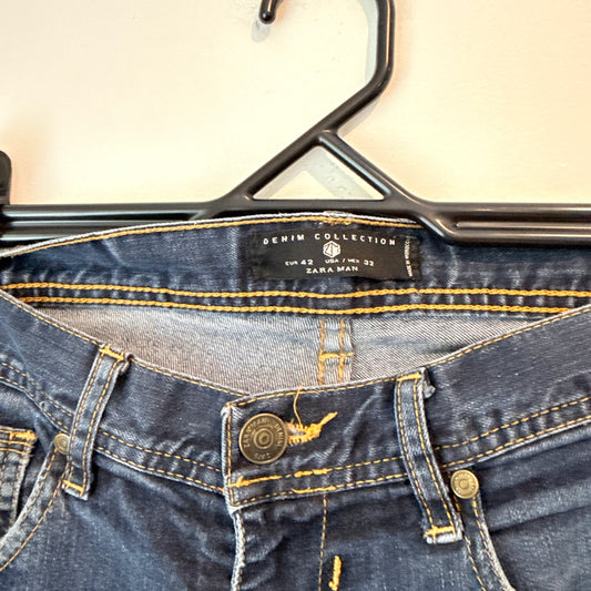 ZARA MAN DENIM COLLECTION Jeans Dark Wash Blue Denim Slim Fit - Size 32