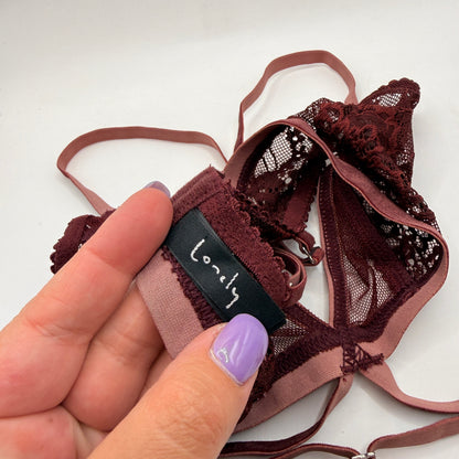 Lonely Burgundy Lace Bralette – 8C / 30C
