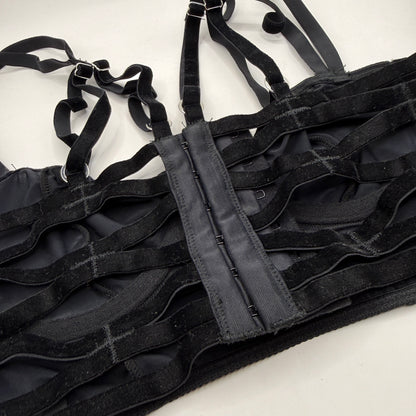 Lonely Black Multi-Strap Underwire Bra – 8C / 30C