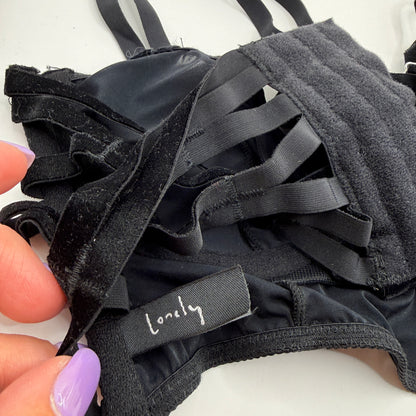 Lonely Black Multi-Strap Underwire Bra – 8C / 30C