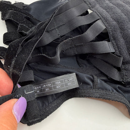 Lonely Black Multi-Strap Underwire Bra – 8C / 30C