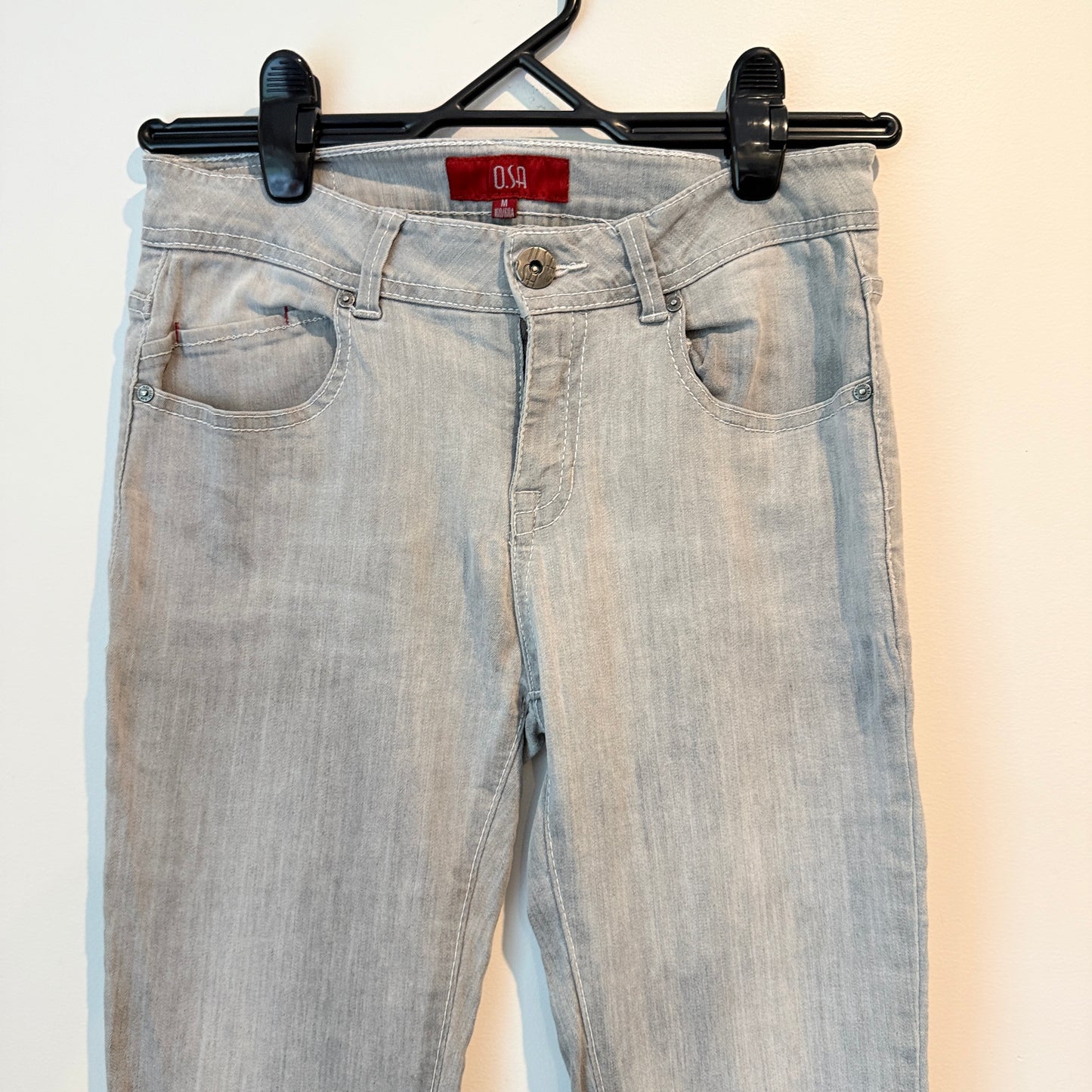 O.SA Size M Gray Straight-Leg Jeans