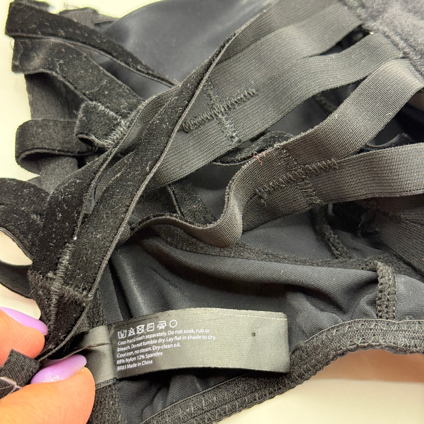 Lonely Black Multi-Strap Underwire Bra – 8C / 30C