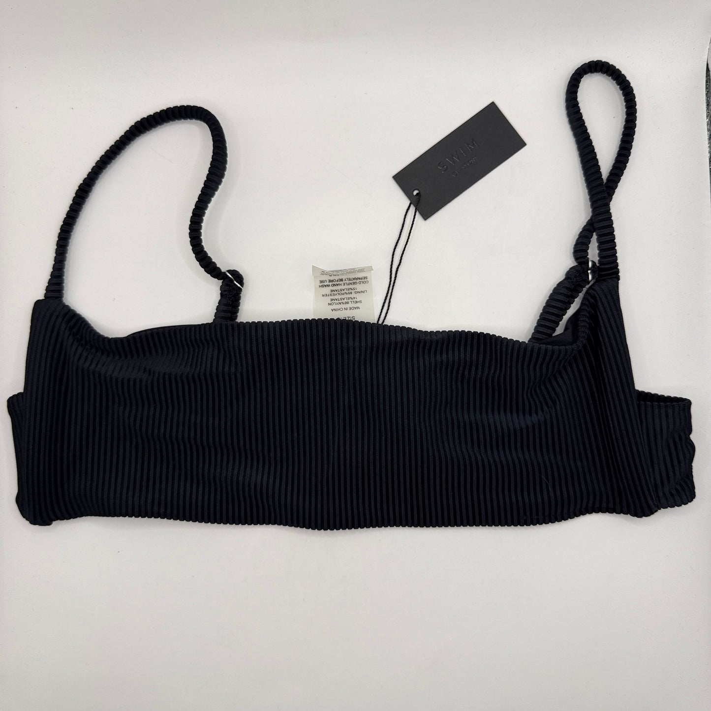 Glassons SWIM Black Ribbed Bikini Top – Size 12