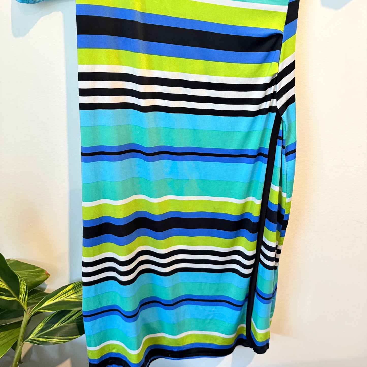 Debut Size U/Arm 50cm Striped Wrap Dress with 3/4 Sleeves