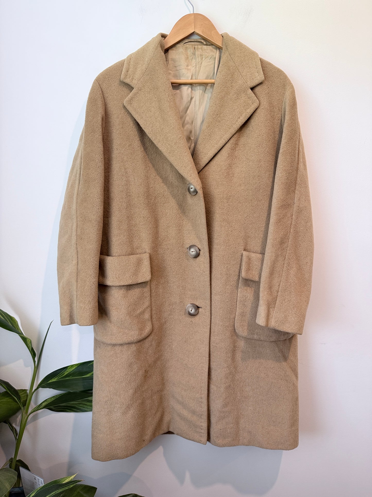Camelhair Size U/Arm to U/Arm 58cm Vintage-Style Long Coat
