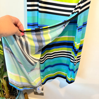 Debut Size U/Arm 50cm Striped Wrap Dress with 3/4 Sleeves