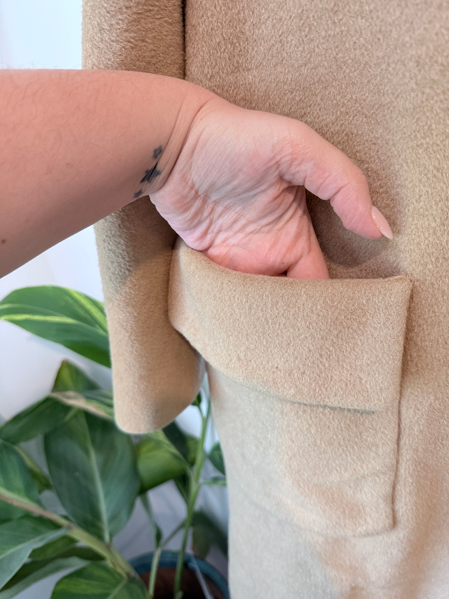 Camelhair Size U/Arm to U/Arm 58cm Vintage-Style Long Coat
