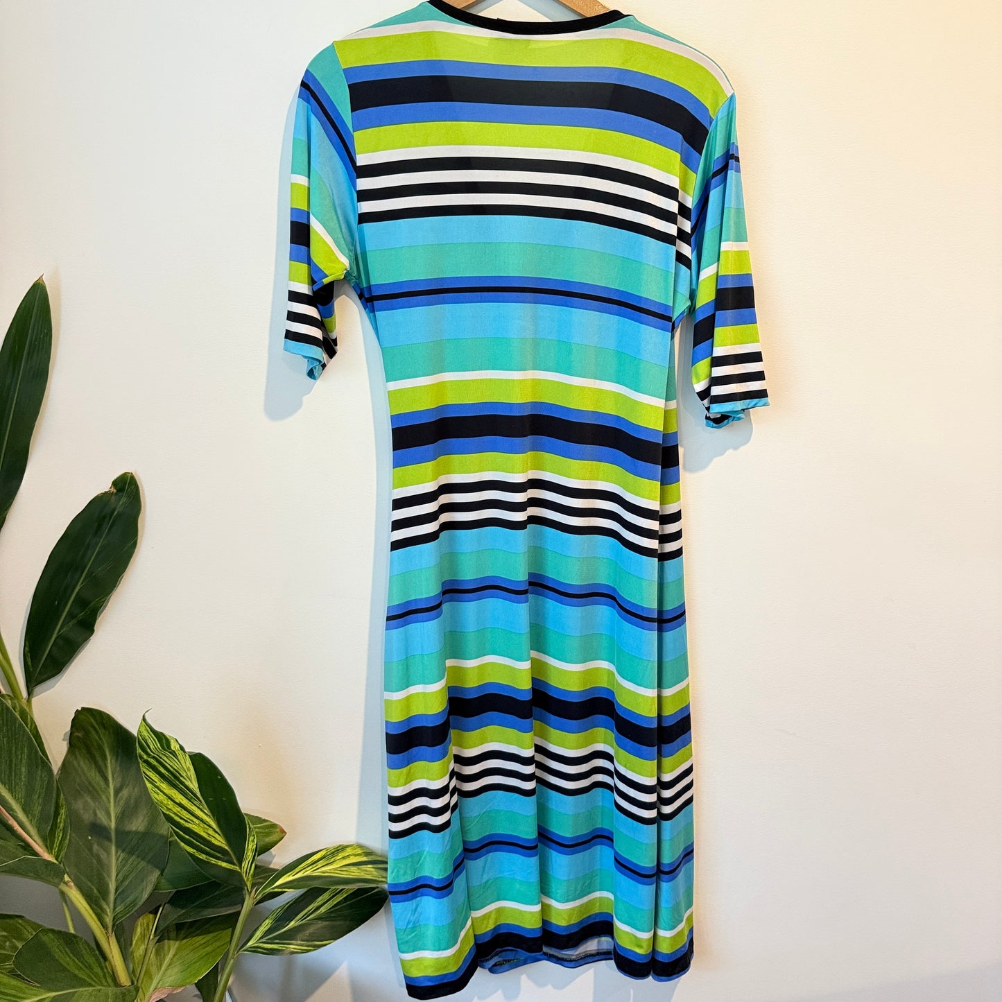 Debut Size U/Arm 50cm Striped Wrap Dress with 3/4 Sleeves