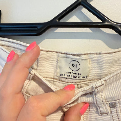 Cotton On Size 6 White Slim-Leg Denim Jeans