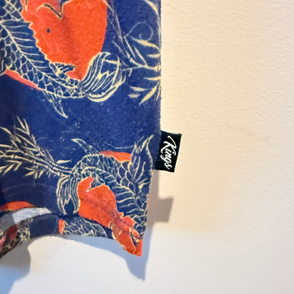 Kings Size U/Arm 72cm Blue and Orange Fox Pattern Top