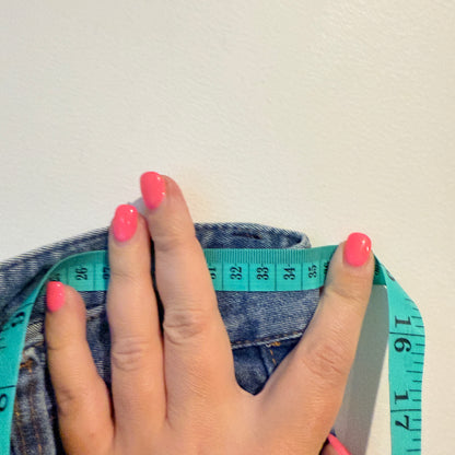 Labor Size Waist 68cm Blue Distressed Low-Rise Skinny Jeans