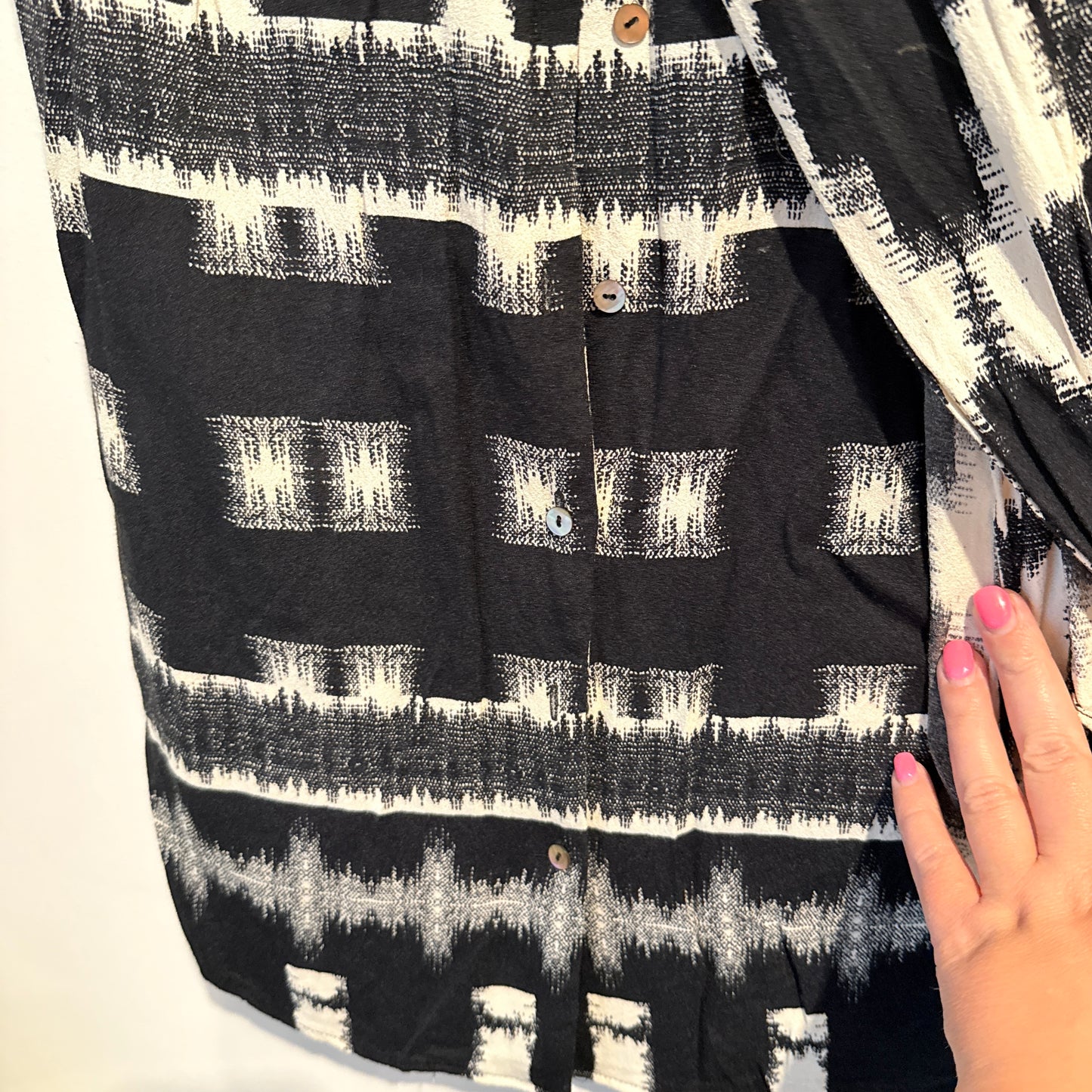 Trenery Sleeveless Blouse Top Black White - XXS