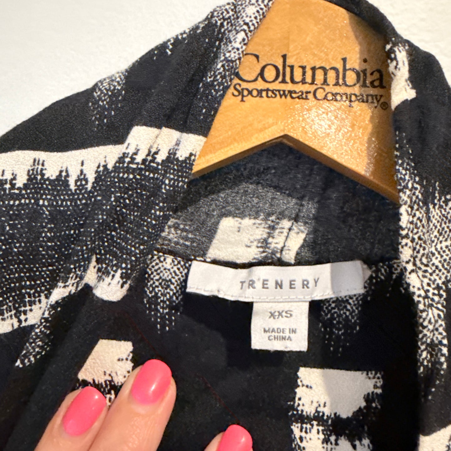 Trenery Sleeveless Blouse Top Black White - XXS