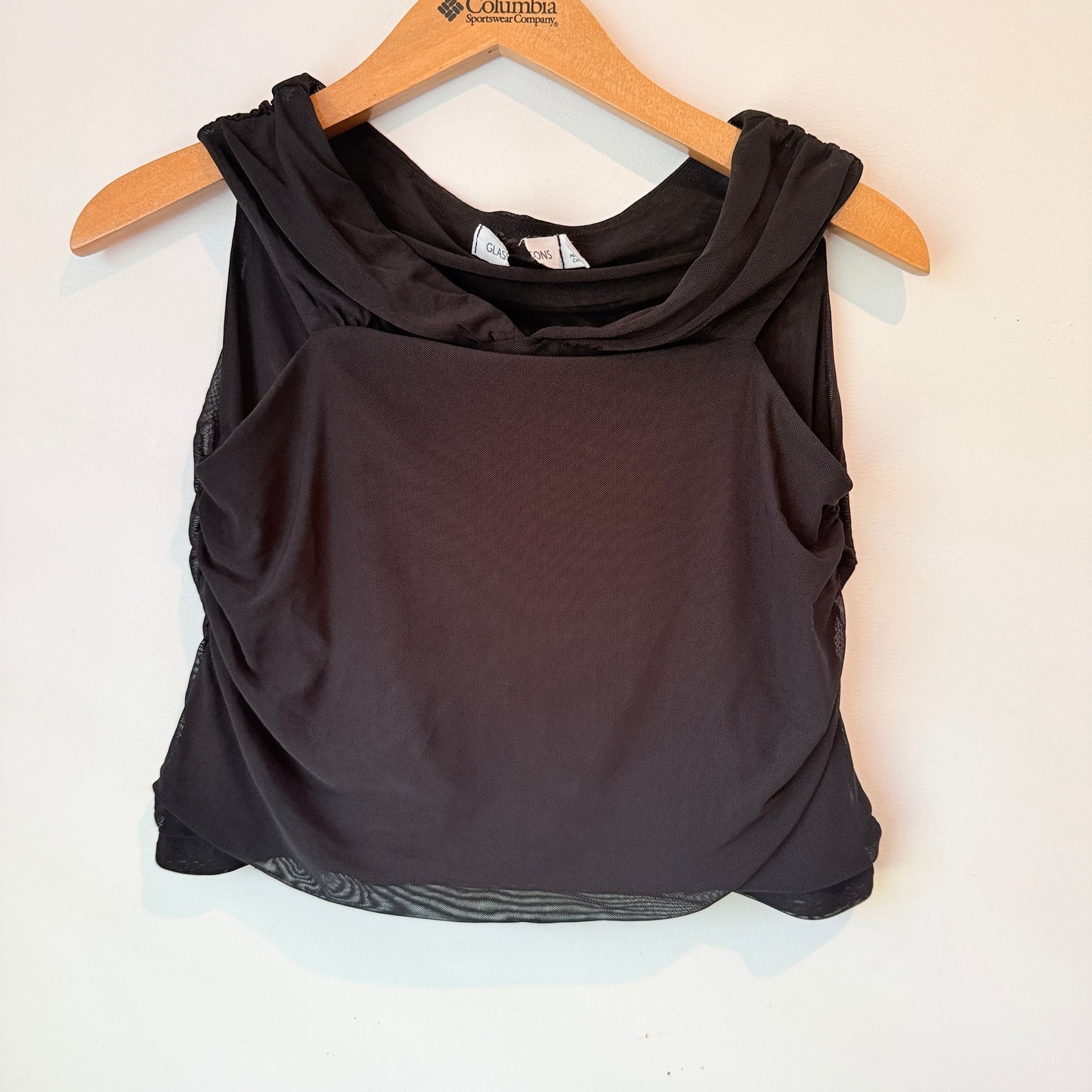 Glassons Black Sleeveless Mesh Layering Top – Size M