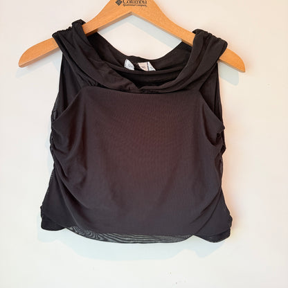 Glassons Black Sleeveless Mesh Layering Top – Size M