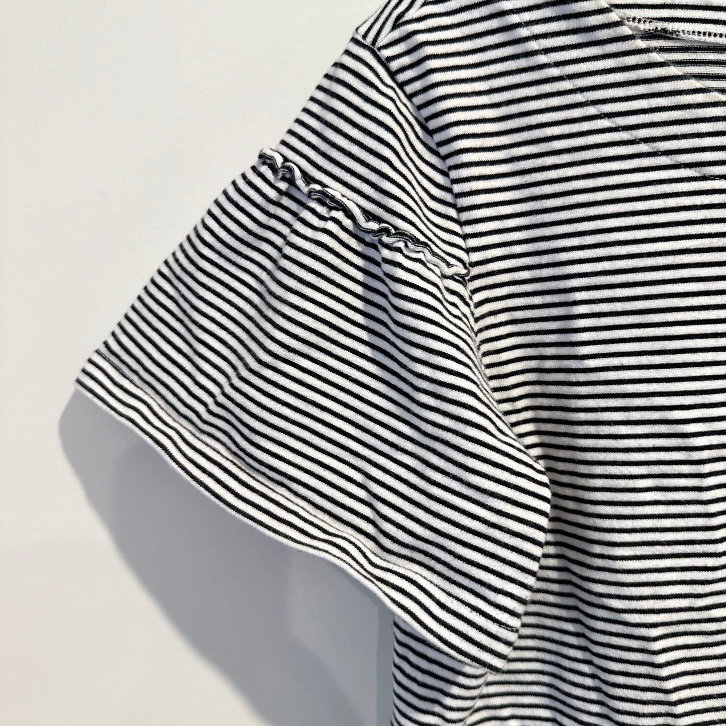 Emerge Short Sleeve Mini Dress Black White Stripe - 14