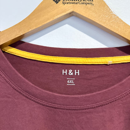 H&H Short Sleeve T-Shirt Maroon Aotearoa Graphic - 6XL